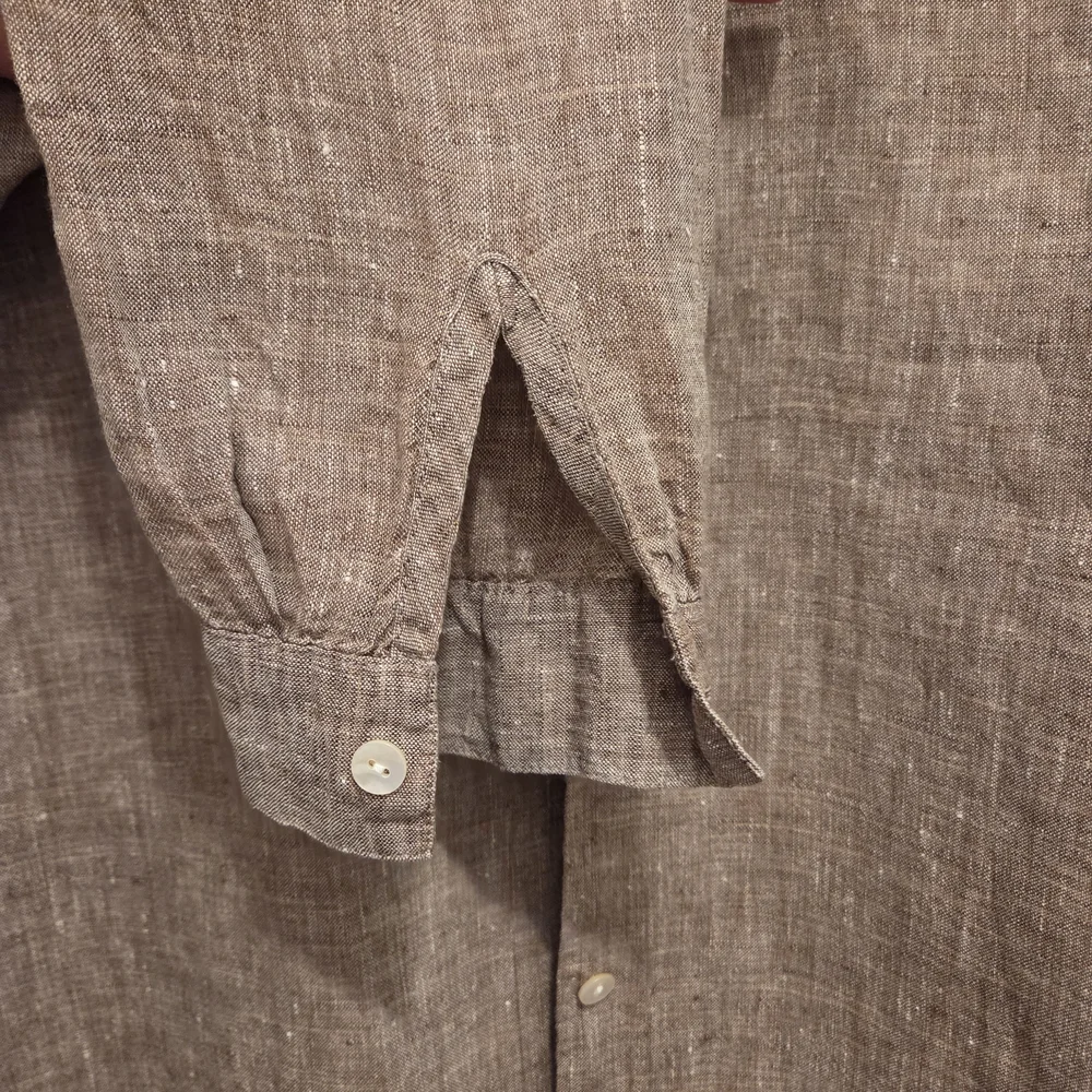 J Jill 100% Linen Petite S blouse Brown - Picture 4 of 8